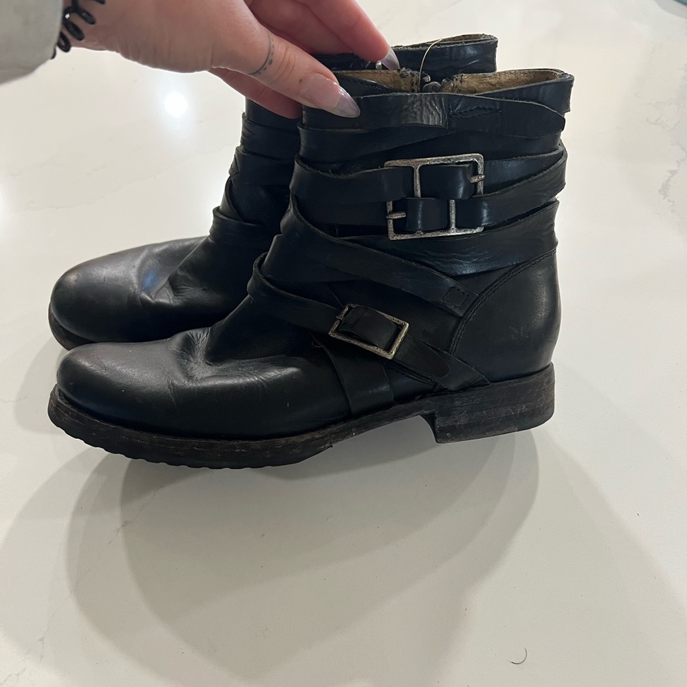 Frye black leather boots
